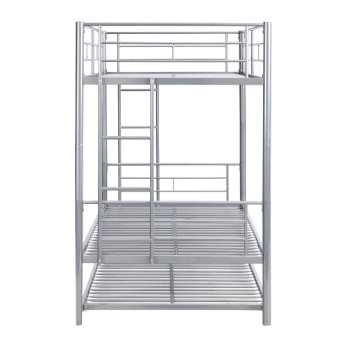 US Local METAL BUNK BED WITH TRUNDLE SILVER
