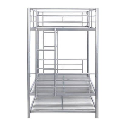 US Local METAL BUNK BED WITH TRUNDLE SILVER