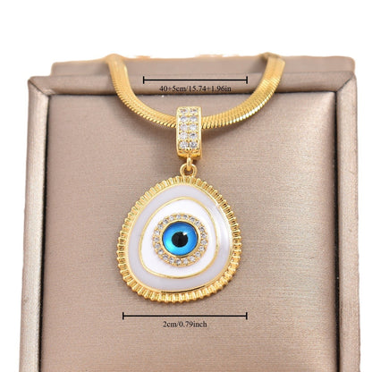 Micro Inlaid Zircon Blue Eye Temperament Entry Lux Niche Design Necklace