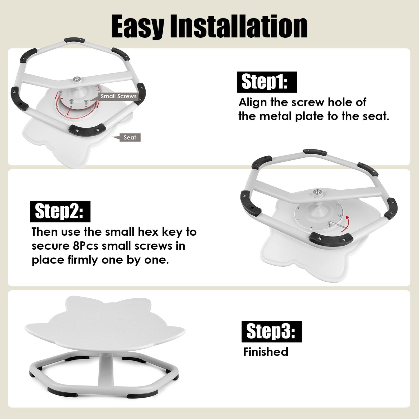 US Local 1Pc Kids Spinning Chair Autism Sensory Swivel Chair Balancing Seat Toy Rotation Chair For Autistic Kids Train Body Coordination Relieve Motion Sickness For Over 3 Years Old Kids