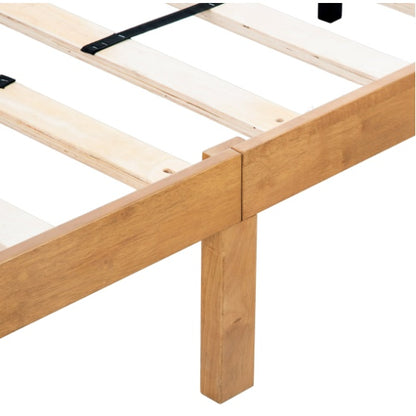 US Local Ueen Size Wood Platform Bed Frame,No Box Spring Needed,Strong Wood Slat Support, Easy Assembly
