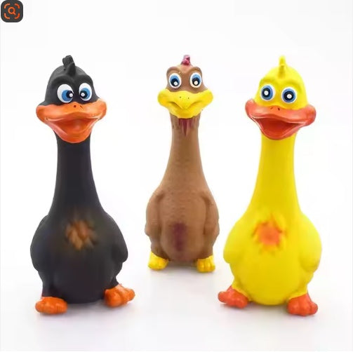 US Local US LOCAL STOCK Hiphoppet New Latex Interactive Dog Chew Toys Cute Duck Shape Squeaky Pet Dog Interactive Boredom Buster Toys