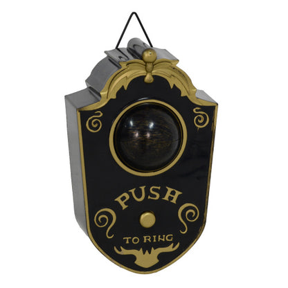 US Local HOMCOM 7.1 Halloween Decoration, Animatronic Doorbell With Simulation Light-up Eyeball, Sound And Motion Activated Animated Prop W  Piercing Doorbell Sound