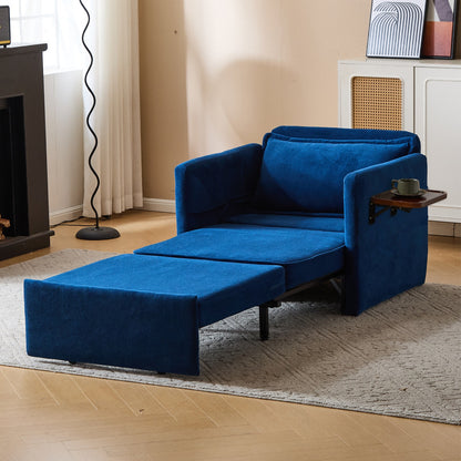 US Local Adult Sleeper Chair Bed, 3-in-1 Convertible Sofa Chair Bed Pull-out Sofa Bed, Convenient Folding Tray Table With USB And Type-C Charging Ports For Living Room