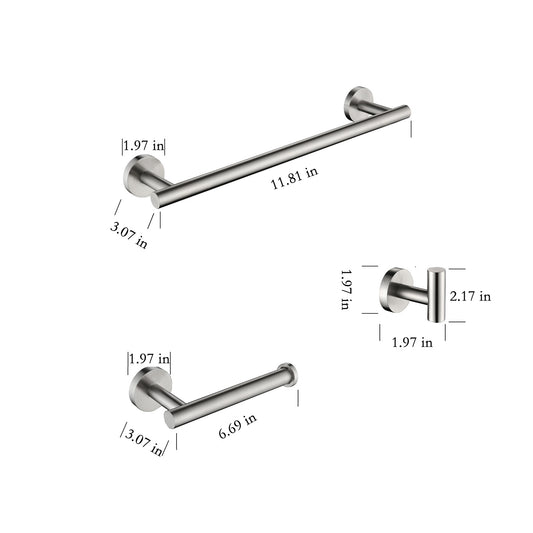 US Local 3-piece Set Of Bathroom Hangers And Towel Racks
