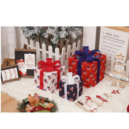 US Local Christmas Light Box, LED Light Foldable Decoration Indoor And Outdoor, Christmas Light Box Gift Decoration Indoor And Outdoor Garden