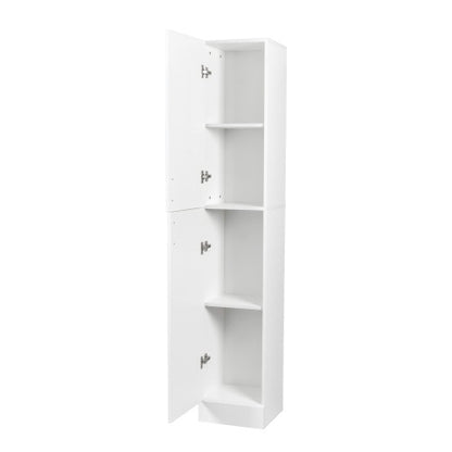 US Local Freestanding Cabinet With Inadjustable Shelves And Two Doors For Kitchen, Dining Room, White