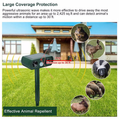 US Local Ultrasonic Animal Repellent Solar Motion Sensor Repellent IPX4 Outdoor Waterproof Type, No Delivery On Weekends