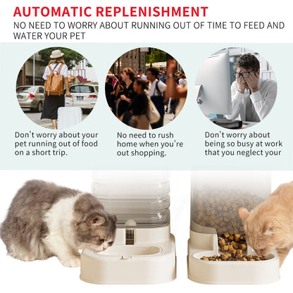 US Local Separable Pet Food And Water Dispenser - Large Capacity Automatic Replenishment, Worry Free For Short-term Outdoor Meals