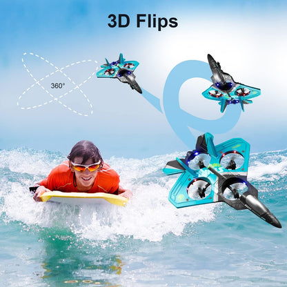 US Local 4DRC V17 Remote Control Plane 2.4Ghz Foam RC Airplanes Helicopter Quadcopter,Spinning Drone With Cool Light,Gifts For Kids Adults.Logistics Is Randomly Sent By UPS,USPS,FEDEX,Amazon Logistics.