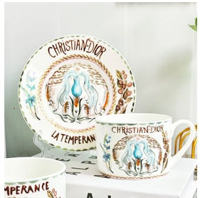 Refined Afternoon Tea Ceramic Coffee Cup And Saucer Set