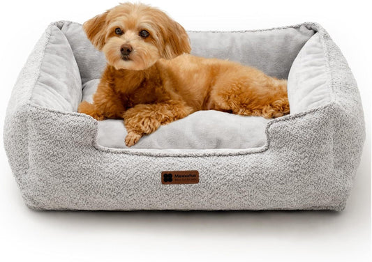 MEWOOFUN Medium Dog Bed - 31.5x23.6x9.5 Inch Washable Rectangle Pet Bed With Warming & Calming Features, Anti-Slip Bottom For Puppies