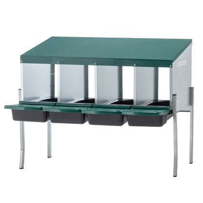 US Local 4-Hole Chicken Nest, With Legs And Cover To Protect Eggs,Green