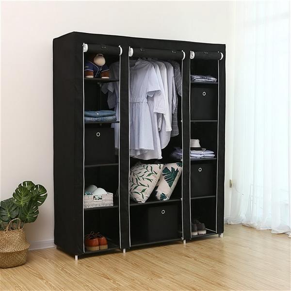 US Local Non Woven Wardrobe With 5 Layers And 12 Compartments