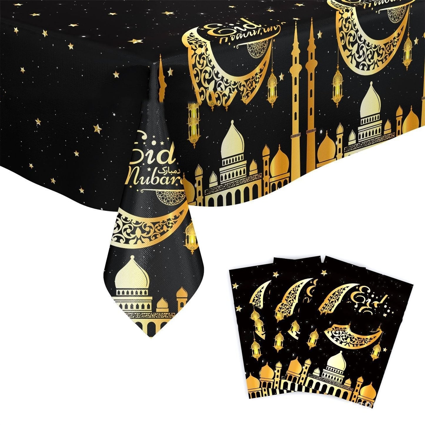 Golden Moon Theme Party Tablecloth Disposable Waterproof And Oil-proof Tablecloth