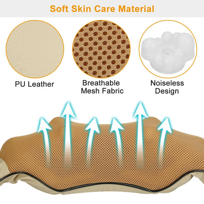 US Local 1 Pc Neck Shoulder Massager Electric Back Massage Cape With Heat Deep Tissue 3D Kneading Massage Neck Waist Shiatsu Massager Pillow For Muscles Pain Relief Relax In Car Office And Home