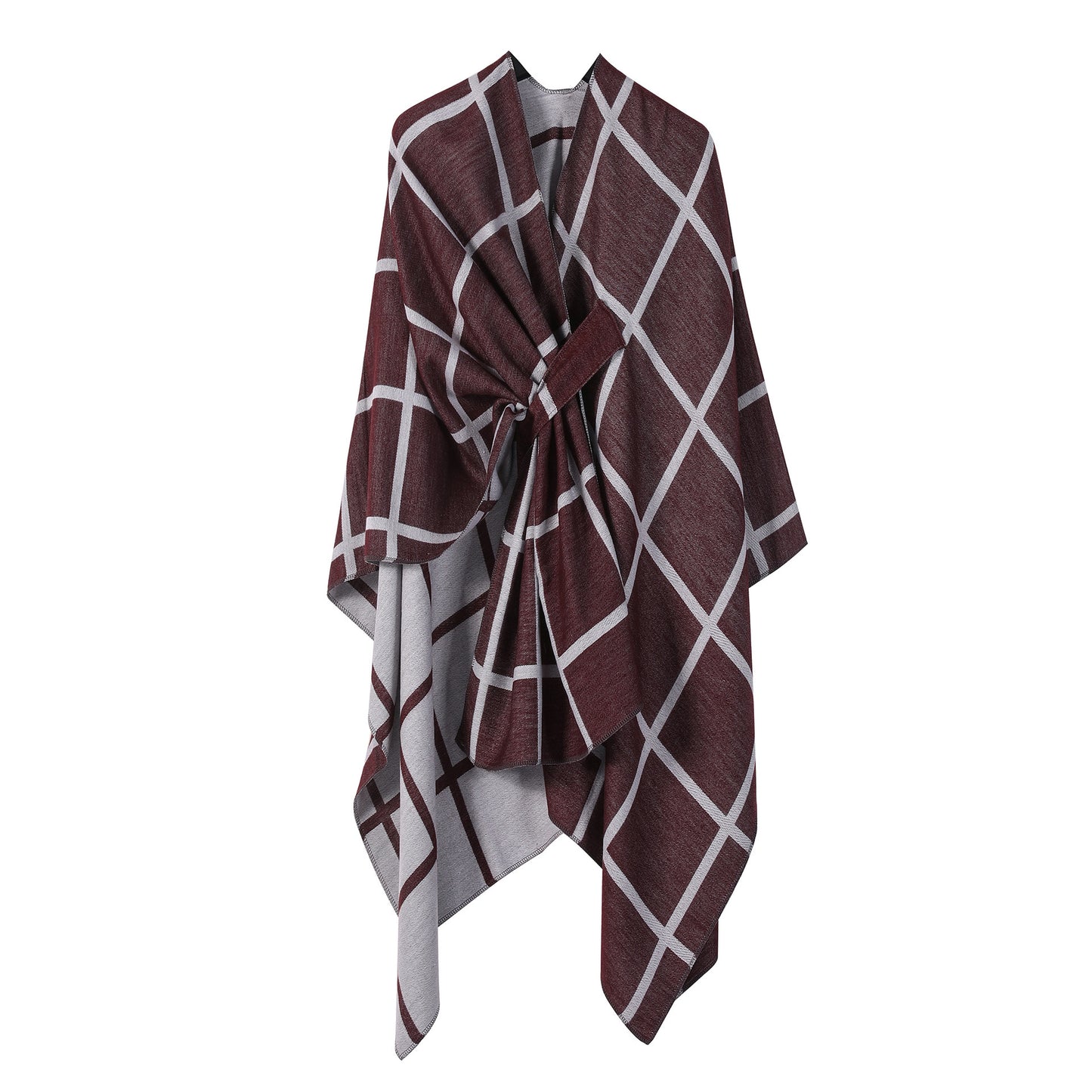 US Local Women's Fashion Gingham Check Warm Scarf