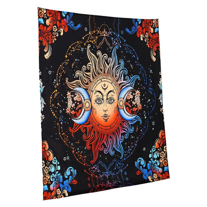 US Local Sun And Moon Tapestry Psychedelic Mystic Floral Aesthetic Vintage Tapestry