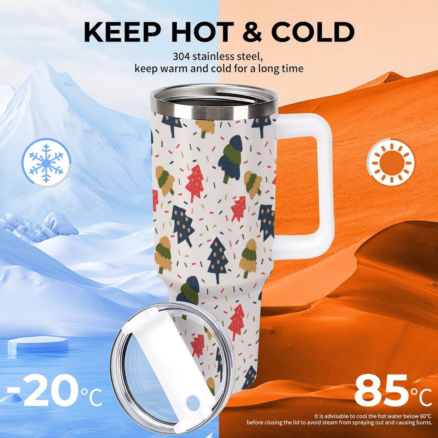 PHDT00169 POD US Local Tumbler 40 oz Large Capacity Car Cup Christmas