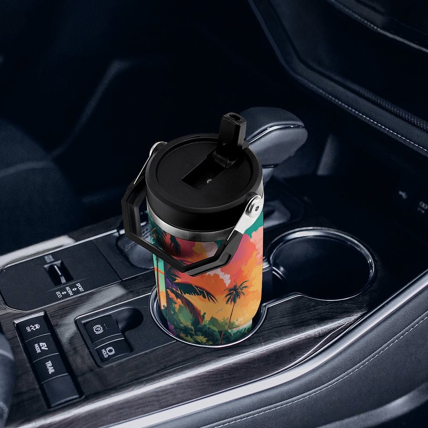 POD US Local Tumbler 30oz Large Capacity Car Cup Tropical, Island, Scenery Style