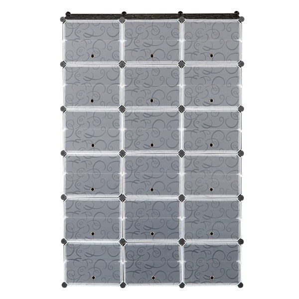 US Local 3 Rows, 12 Layers, 36 Compartments Plastic Shoe Box Storage Rack