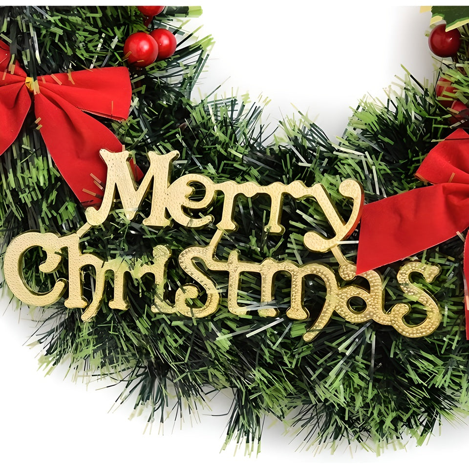 1 Piece Of 24-inch Bell-style Christmas Wreath, With Warm Light And Colored Light Options Available