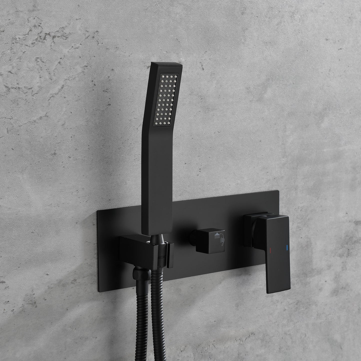 US Local Brass Matte Black Shower Faucet With Shower System, 10 Inch Shower Head And Handheld Spray Bathroom Deluxe Faucet Combination