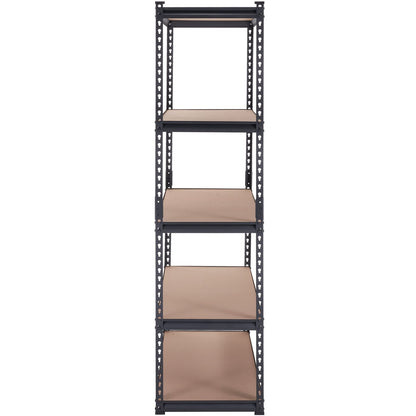 US Local VEVOR Storage Shelving Unit, 5-Tier Adjustable, 2000 Lbs Capacity, Heavy Duty Garage Shelves Metal Organizer Utility Rack, Black,  For Kitchen Pantry Basement Bathroom Laundry