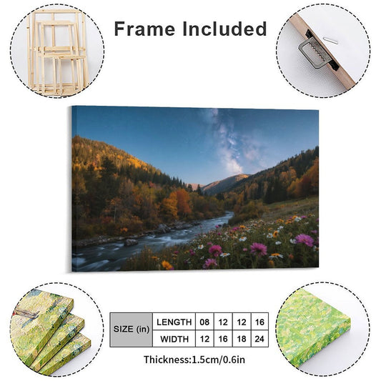 Decorative Interior Frame Painting Mountain-river-starry-autumn-5