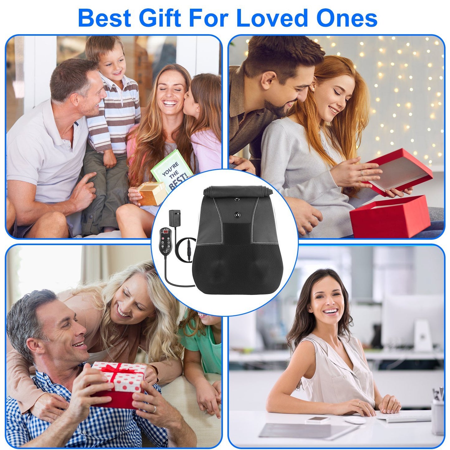 US Local 1Pc Back Massager With Heat 3D Kneading Massage Pillow Shiatsu Full Body Massager For Back Neck Waist Arm Abdomen Calf