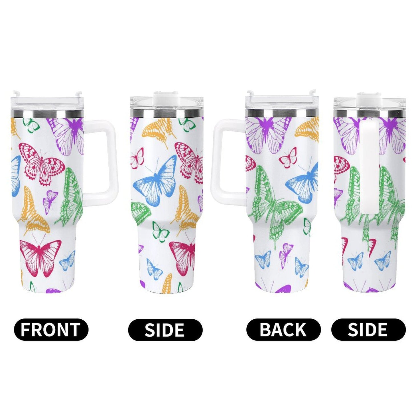 PHDT00538 POD US Local Tumbler 40oz Large Capacity Car Cup Hollow Out, Butterfly