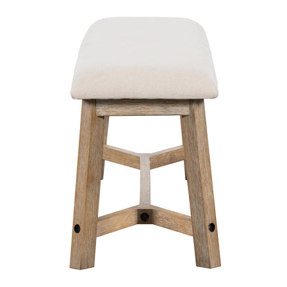 US Local TREXM 6-piece Retro Farmhouse Style Dining Set, Rectangular Table And 4 Upholstered Chairs With Ratt