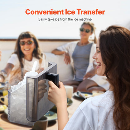 US Local Portable Countertop Ice Maker 50Lbs 24H Self-Cleaning With 3 Sizes Ice Cube