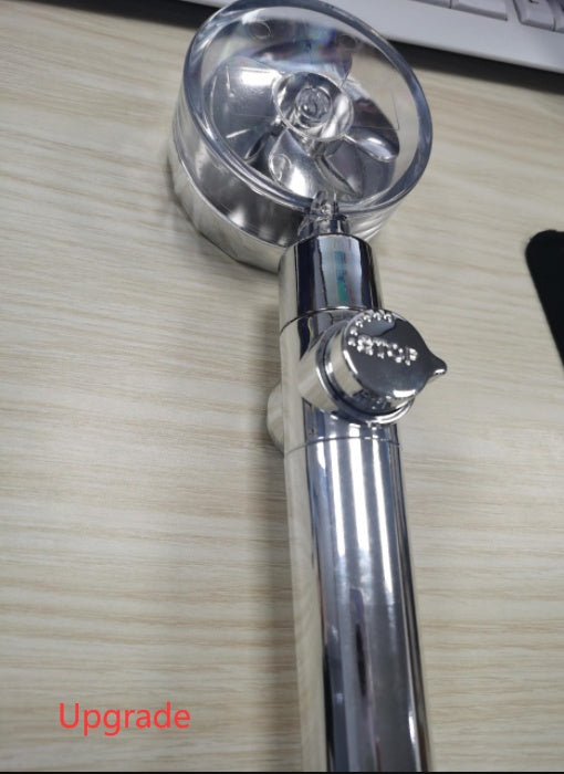 Turbo Propeller Shower Head Water Saving High Preassure Flow 360 Degrees With Fan Extension Showerhead Rainfall With Holder