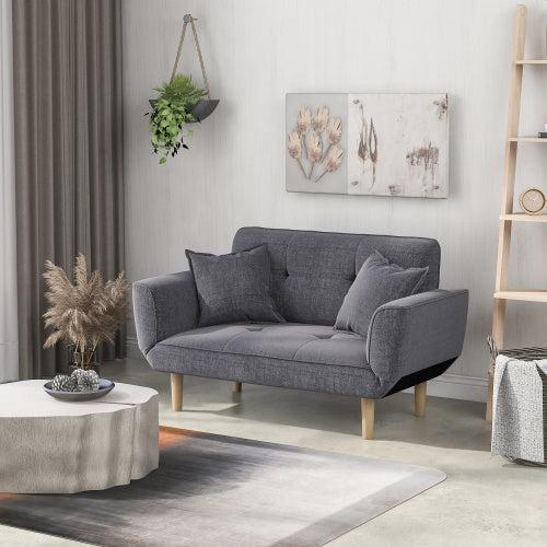UK Local Small Sofa Bed Modern And Simple Gray Sofa Fabric Living Room 2 Seater Sofa Couch Settee Recliner Sleeper