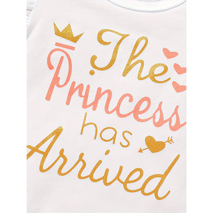 US Local 3PCS Newborn Baby Girl Outfits Infant Letter Print Romper & Tutu Skirt & Headband Coming Home Clothes Set