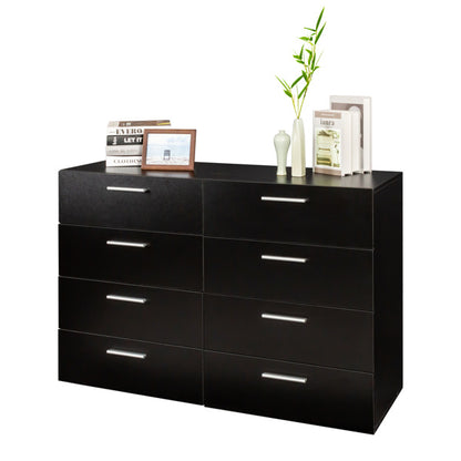US Local Black Particleboard Eight Drawer Cabinet