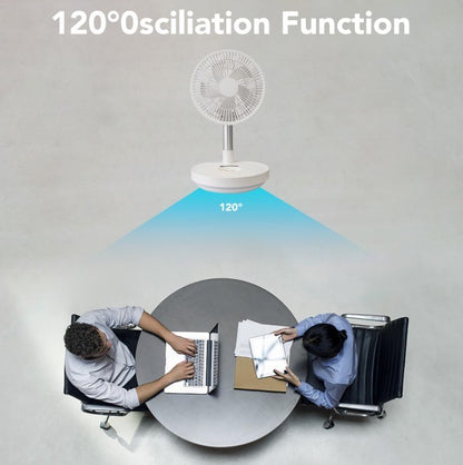 US Local Indoor & Outdoor Retractable LED Fan Oscillating Standing Fan Rechargeable Pedestal Fan