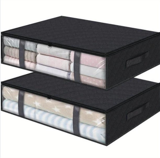 US Local 2 Pcs Over Wardrobe Storage Bag, Underbed Storage Containers, Storage Bin For Clothes, Blankets