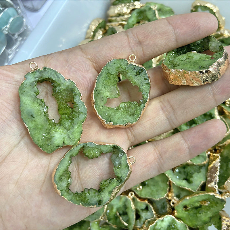 Rough Stone Ornament Irregular Accessories Slice Pendant