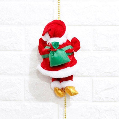 US Local Electric Christmas Santa Claus Climbing Rope Ladder Musical Toy Xmas Gift Decor