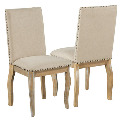 US Local 4 Wooden Cushioned Dining Chairs