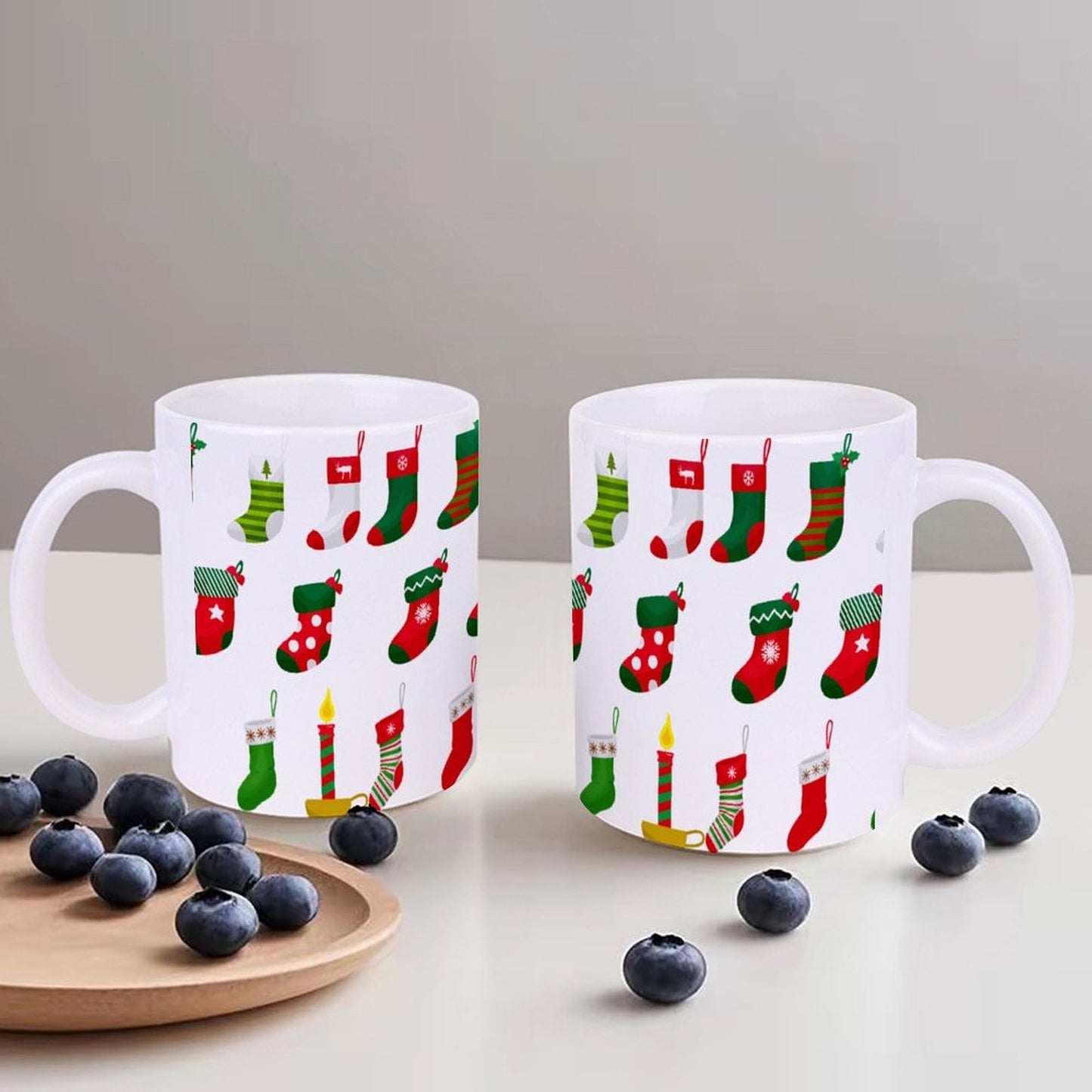 POD US Local White mug with full print, Christmas Socks 0012