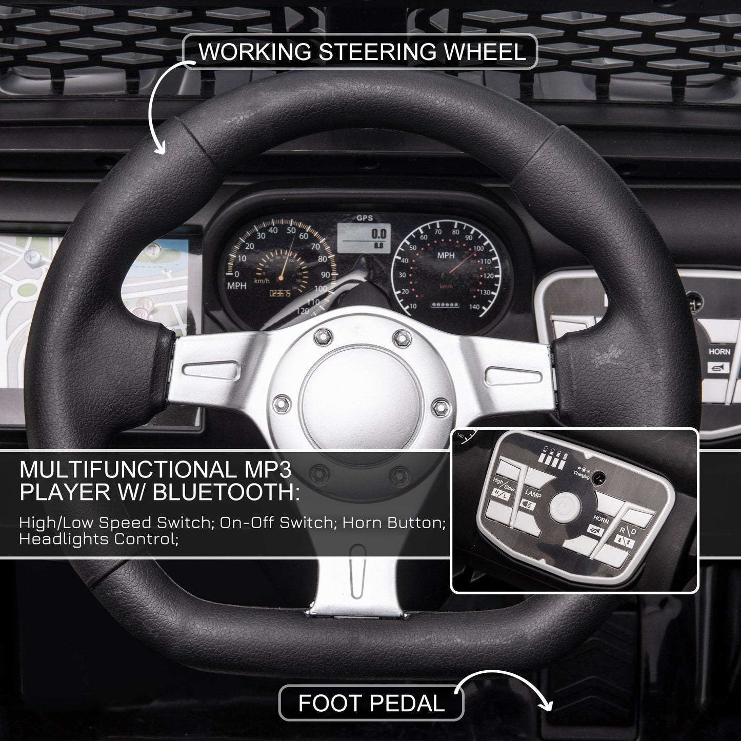 US Local 12V Battery Powered Kids Ride On Car Off Road Truck Toy w/ Parent Remote