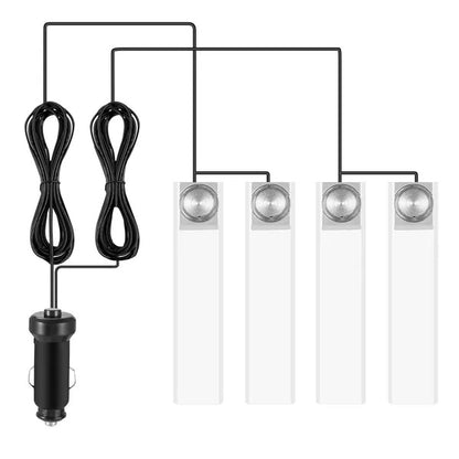 US Local 4Pcs Car Interior LED Atmosphere Light Car Charge
