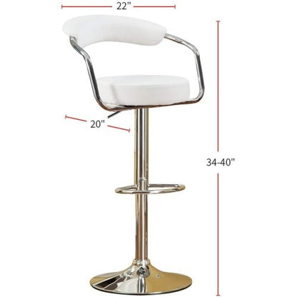 US Local Contemporary Style White Color Bar Stool Counter Height Chairs Set Of 2 Adjustable Swivel Kitchen Island Stools