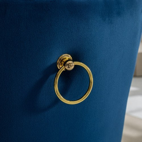 US Local High-end Tufted Solid Wood Contemporary Velvet Upholstered Dining Chair With Golden Stainless Steel Plating Legs,Nailhead Trim,Set Of 2