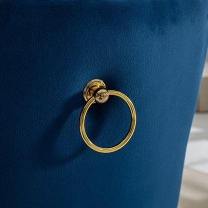 US Local High-end Tufted Solid Wood Contemporary Velvet Upholstered Dining Chair With Golden Stainless Steel Plating Legs,Nailhead Trim,Set Of 2