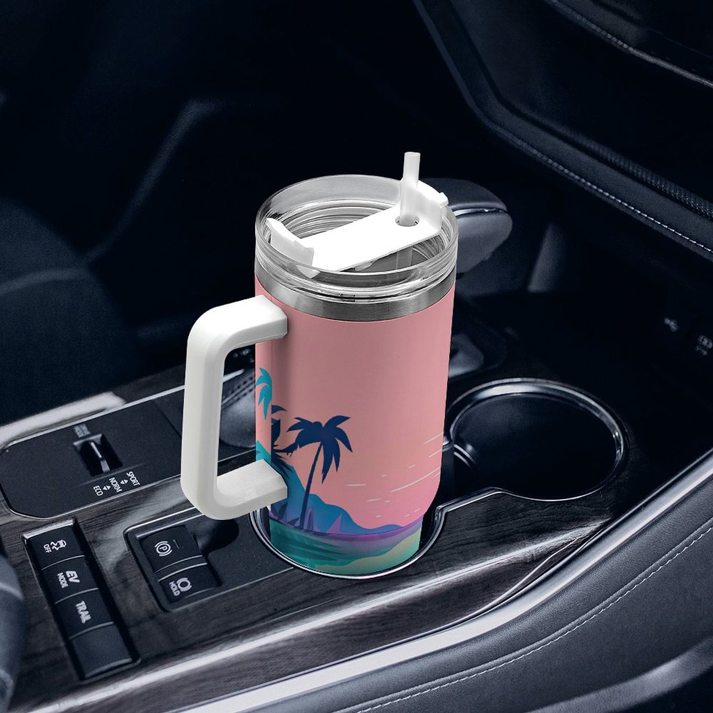 PHDT00512 POD US Local Tumbler 40oz Large Capacity Car Cup Island, Ocean