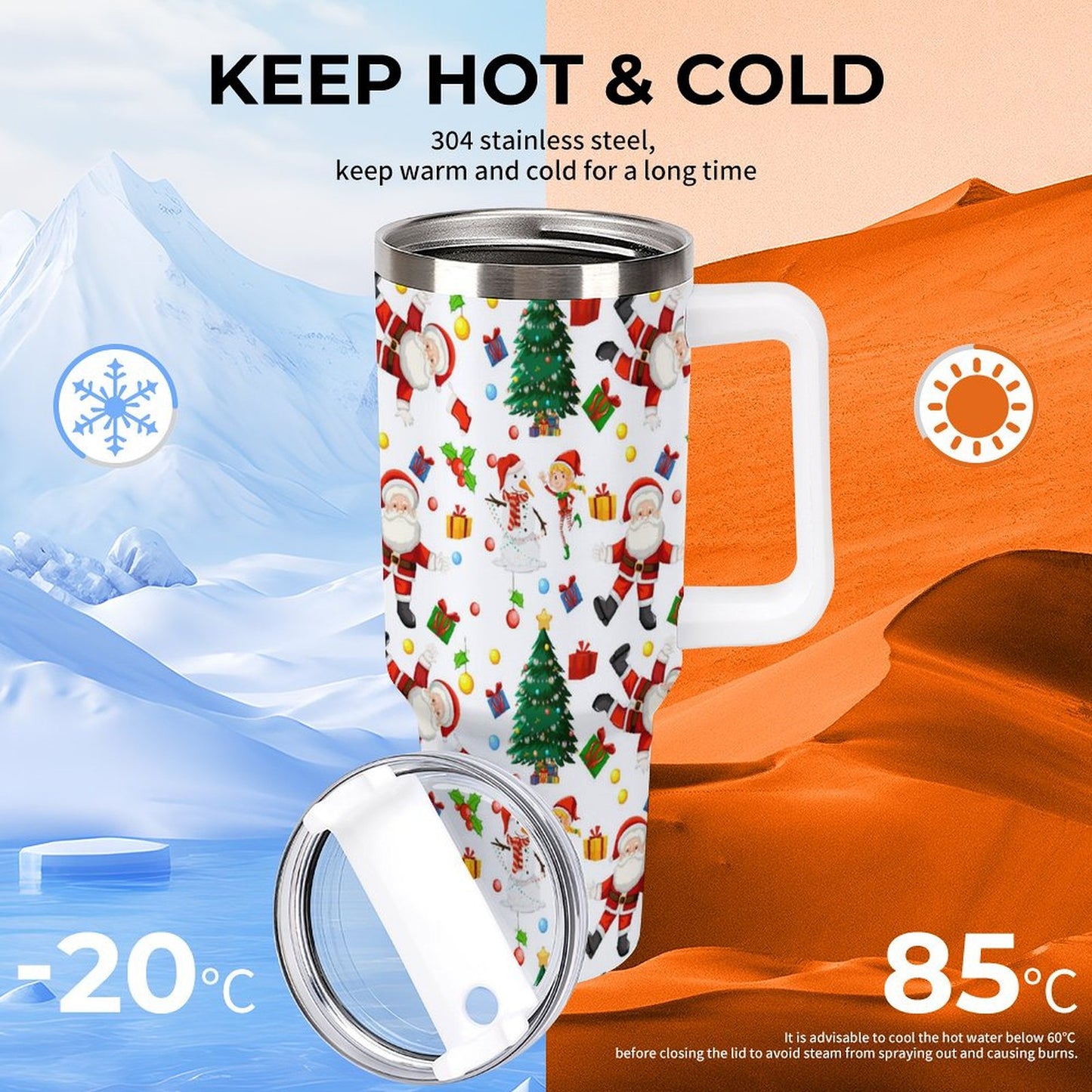 PHDT00280 POD US Local Tumbler 40 oz Large Capacity Car Cup Christmas